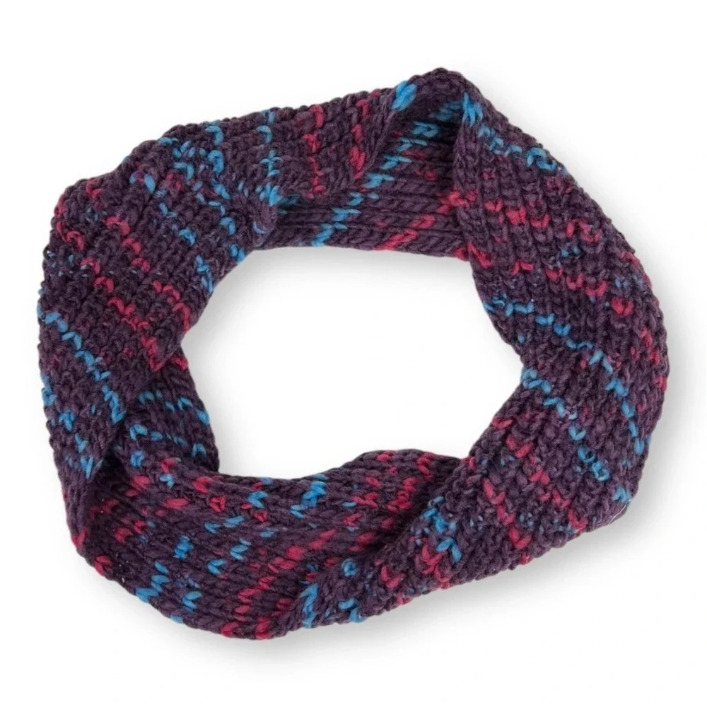 Earthbound Women's Purple Ribbed Crochet Knit Mobius Infinity Scarf 55